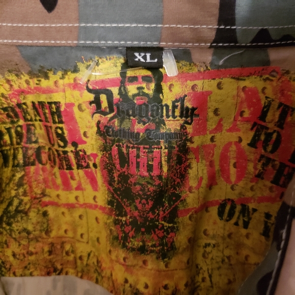 Dragon Fly Button Down Shirt Camouflage Size XL - Picture 4 of 5